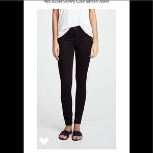 J Brand 485 Mid-Rise Super Skinny in Luxe Sateen